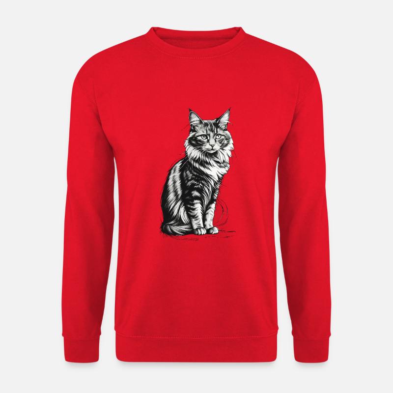 Edle Katze sitzend - Unisex Pullover - Rot