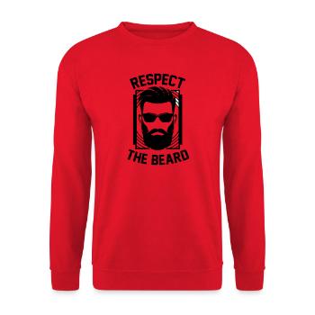 Respect The Beard king respects Bard - Unisex Sweatshirt - red - Front - Alina (178cm) & Michal (187cm)