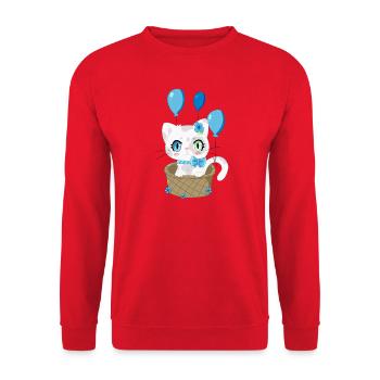Baby Kitty, Le Chaton doux - Sweat-shirt Unisexe - rouge - Devant - Alina (178cm) & Michal (187cm)