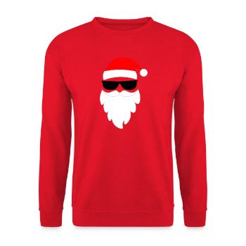 Cooler Weihnachtsmann Santa Nikolaus  - Unisex Pullover - Rot - Vorne - Alina (178cm) & Michal (187cm)