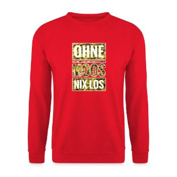 Ohne Moos Nix Los - Unisex Pullover - Rot - Vorne - Alina (178cm) & Michal (187cm)