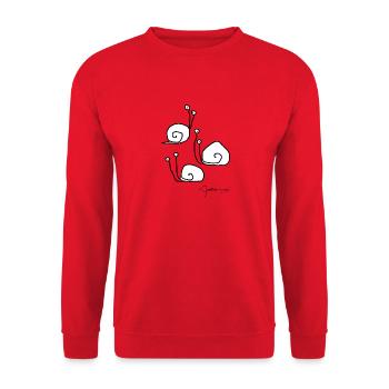 Escargotsmeeting © Chyropterum Innoxius - Sweat-shirt Unisexe - rouge - Devant - Alina (178cm) & Michal (187cm)