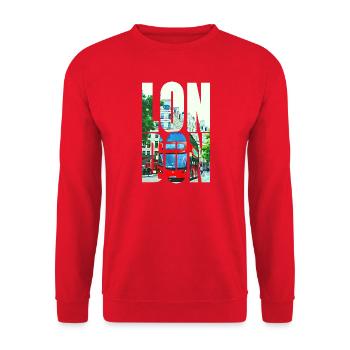 LONDON - Unisex Sweatshirt - red - Front - Alina (178cm) & Michal (187cm)