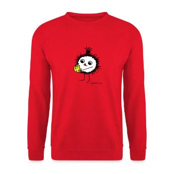 Flauschtier: "Lecker!" - Bestiolus Lanosus - Unisex Pullover - Rot - Vorne - Alina (178cm) & Michal (187cm)