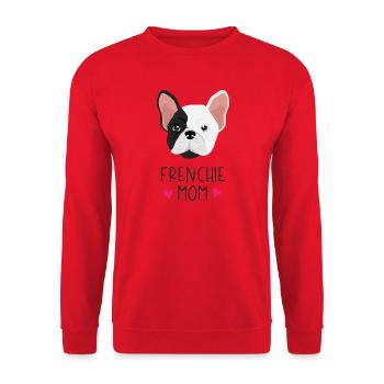 French Bulldog - Frenchie Mom - Unisex Sweatshirt - red - Front - Alina (178cm) & Michal (187cm)