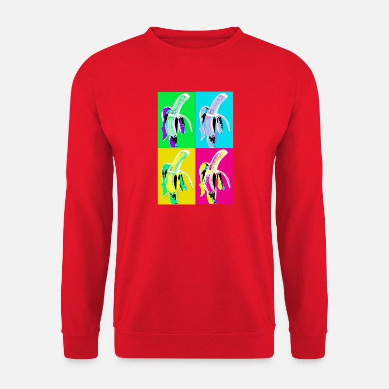 Banana Pop Art Vierfarben - Unisex Pullover - Rot