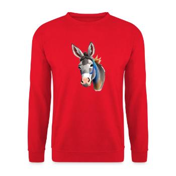 cute donkey - Unisex Sweatshirt - red - Front - Alina (178cm) & Michal (187cm)