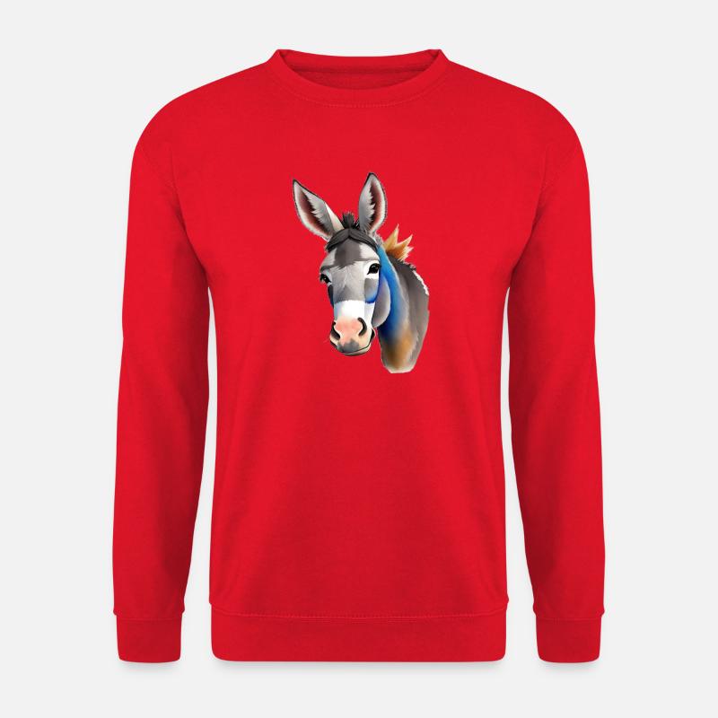 cute donkey - Unisex Sweatshirt - red