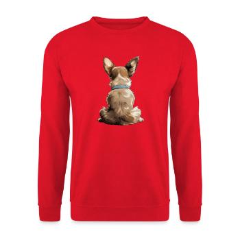 Chihuahua - Unisex Pullover - Rot - Vorne - Alina (178cm) & Michal (187cm)