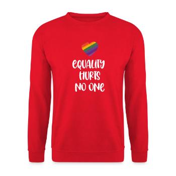 LGBT Pride Month - Equality Hurts No One - Unisex Sweatshirt - red - Front - Alina (178cm) & Michal (187cm)