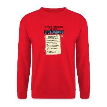 I'm a Listomane - Unisex Sweatshirt - red - Front - Alina (178cm) & Michal (187cm)