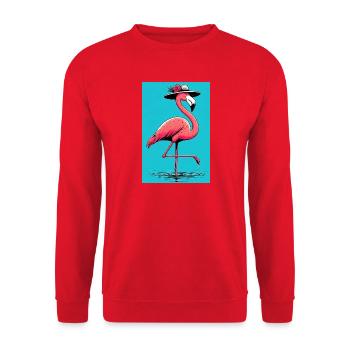 Flamingo - Unisex Pullover - Rot - Vorne - Alina (178cm) & Michal (187cm)