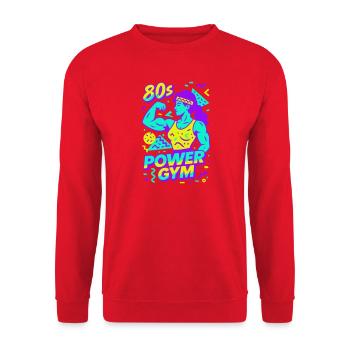 80s Power Gym / Strong Woman - Unisex Sweatshirt - red - Front - Alina (178cm) & Michal (187cm)
