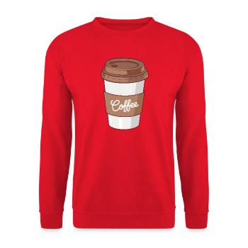 Simple Coffee Cup For Caffeine Lovers  - Unisex Sweatshirt - red - Front - Alina (178cm) & Michal (187cm)