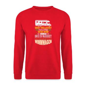 Camper Camping Caravan Saying - Unisex Sweatshirt - red - Front - Alina (178cm) & Michal (187cm)