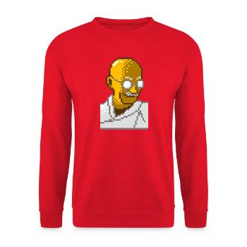 8bit pixel gandhi - Unisex Pullover - Rot - Vorne - Alina (178cm) & Michal (187cm)