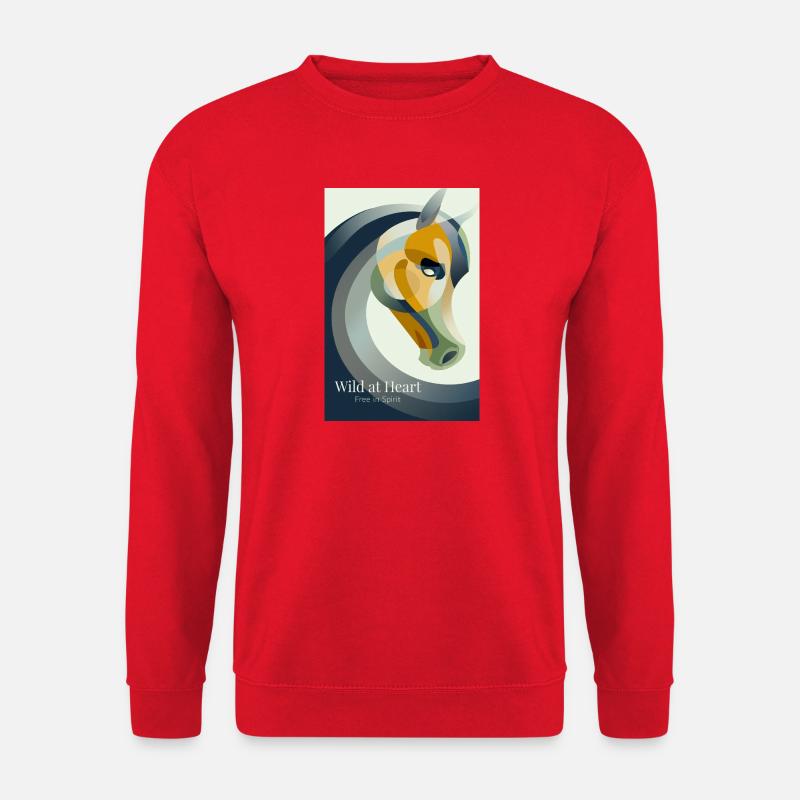 Modernes abstraktes Pferdeposter - Unisex Pullover - Rot
