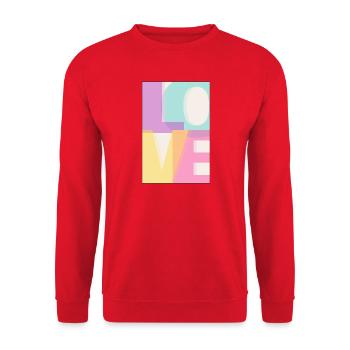 LOVE Pastel - Unisex Sweatshirt - red - Front - Alina (178cm) & Michal (187cm)