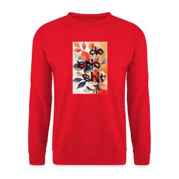 Do Epic Shit — Impression d’art floral de rue - Sweat-shirt Unisexe - rouge - Devant - Alina (178cm) & Michal (187cm)