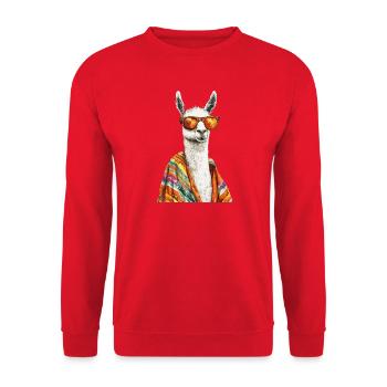 Lama - Unisex Pullover - Rot - Vorne - Alina (178cm) & Michal (187cm)