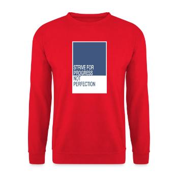 Strive for Progress, Not Perfection - Unisex Pullover - Rot - Vorne - Alina (178cm) & Michal (187cm)