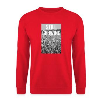Still Growing Feldmotiv Grau - Unisex Pullover - Rot - Vorne - Alina (178cm) & Michal (187cm)
