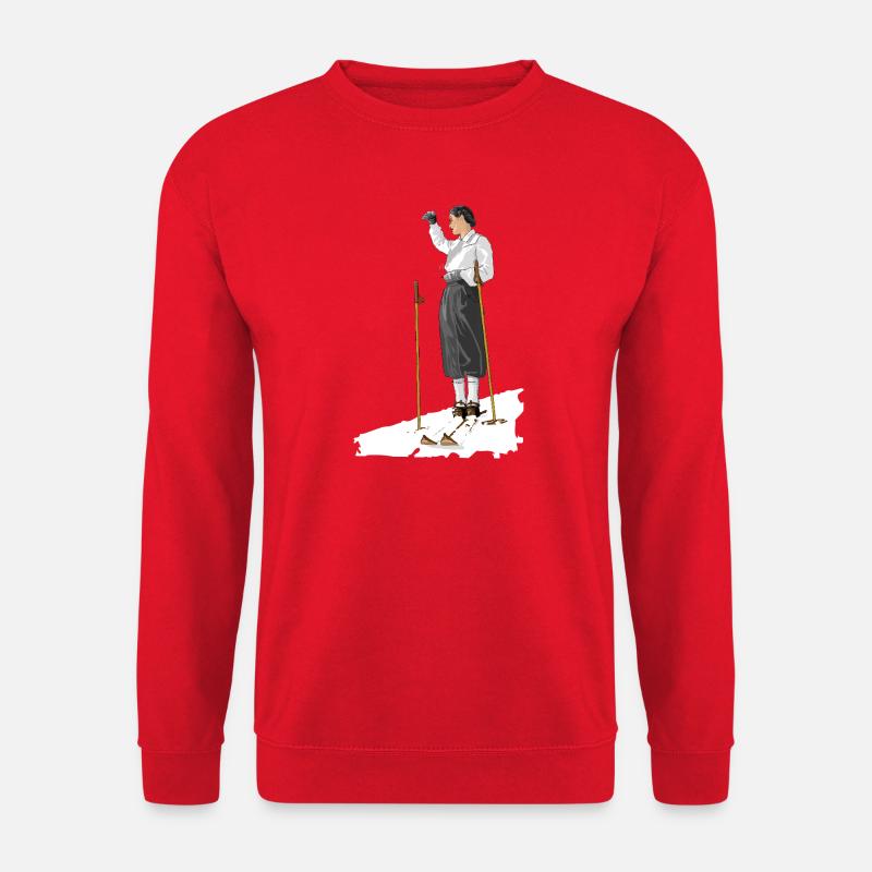Skimode in den 30ern - Unisex Pullover - Rot