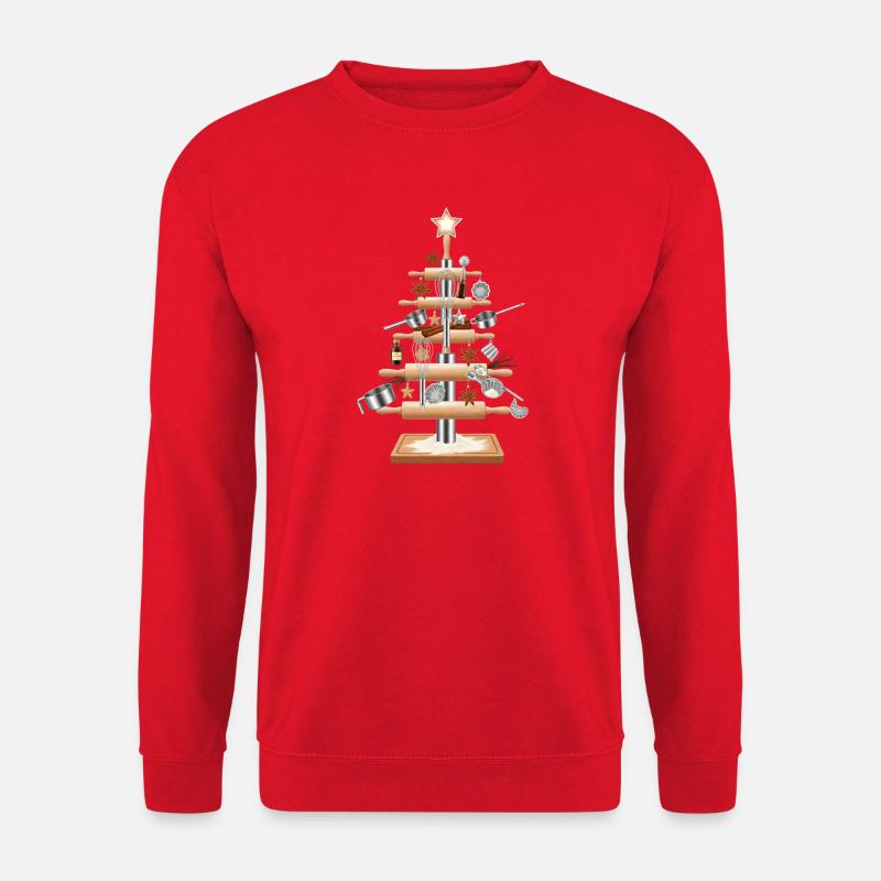 Kitchen tree made of baking tools - Unisex Sweatshirt - red