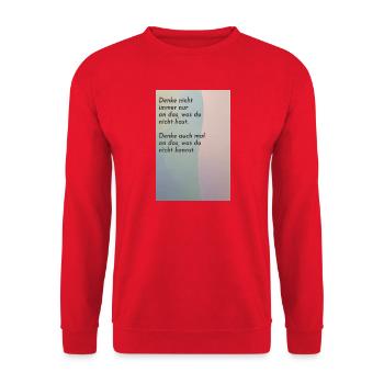 Think about what you can't do - Unisex Sweatshirt - red - Front - Alina (178cm) & Michal (187cm)