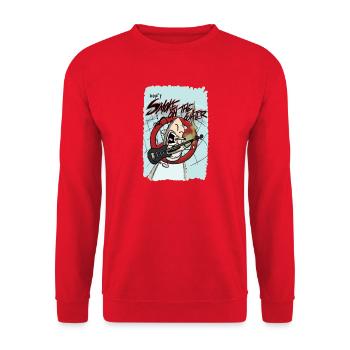 don't Somke on the water - Sweat-shirt Unisexe - rouge - Devant - Alina (178cm) & Michal (187cm)