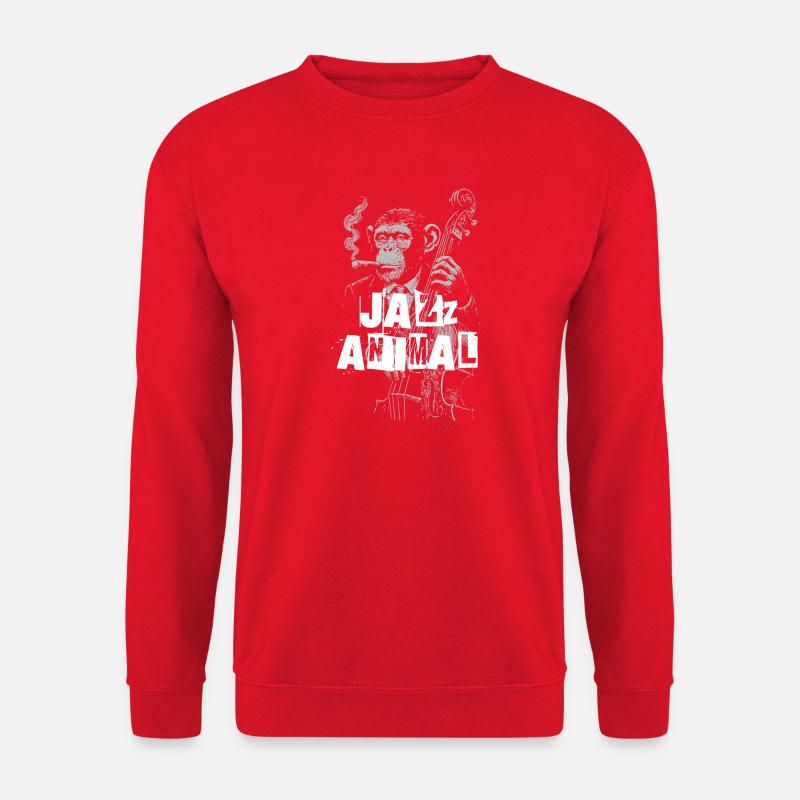 Monkey Jazz Bass Animal - Unisex Pullover - Rot