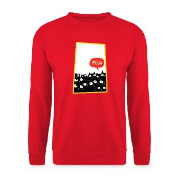 Meow Cat Horde in Neon Edge - Unisex Sweatshirt - red - Front - Alina (178cm) & Michal (187cm)