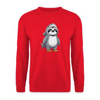 Déguisement de paresseux drôle Carnaval Carnaval Ha - Sweat-shirt Unisexe - rouge - Devant - Alina (178cm) & Michal (187cm)