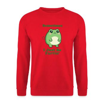 Sometimes I Just Be Fartin' Frog - Unisex Sweatshirt - red - Front - Alina (178cm) & Michal (187cm)