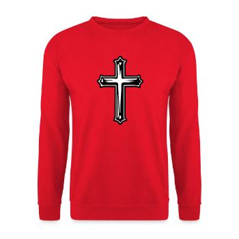 Symbole chrétien de la Croix de Jésus - Sweat-shirt Unisexe - rouge - Devant - Alina (178cm) & Michal (187cm)
