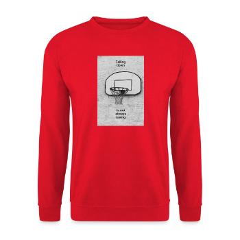 Falling Down Is Not Always Losing – Poster - Unisex Pullover - Rot - Vorne - Alina (178cm) & Michal (187cm)