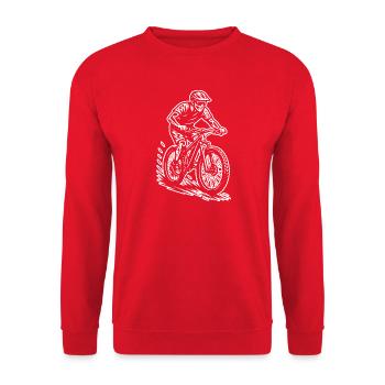 Motif clair de VTT pour chaque jour - Sweat-shirt Unisexe - rouge - Devant - Alina (178cm) & Michal (187cm)