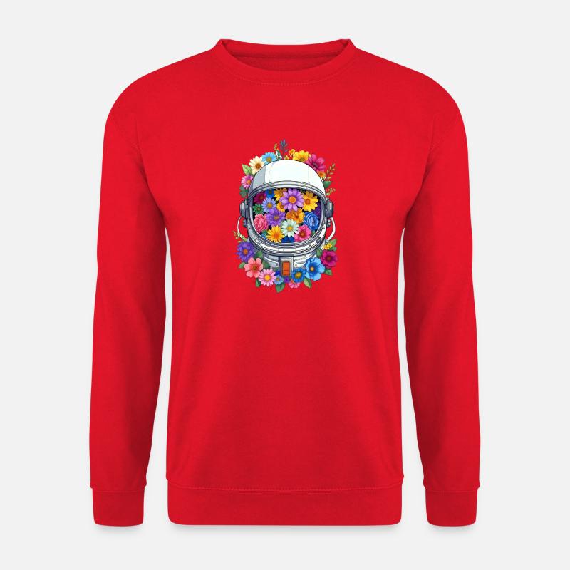 Floraler Weltraumhelm - Unisex Pullover - Rot