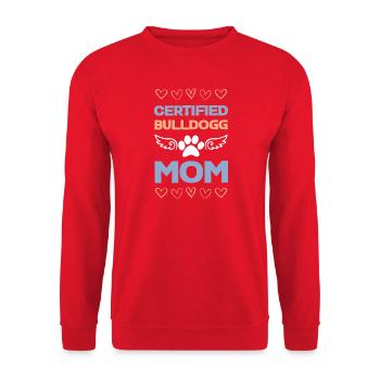 Motif de maman Bouledogue certifiée - Sweat-shirt Unisexe - rouge - Devant - Alina (178cm) & Michal (187cm)