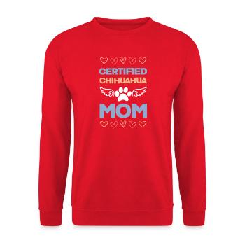 Chihuahua Mom Certified Wings - Unisex Sweatshirt - red - Front - Alina (178cm) & Michal (187cm)