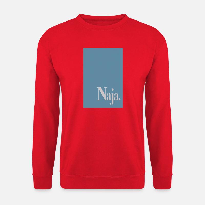 Statement Poster mit Wortkunst „Naja.“ - Unisex Pullover - Rot