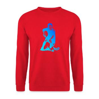 Floorball illustration for floorball - Unisex Sweatshirt - red - Front - Alina (178cm) & Michal (187cm)