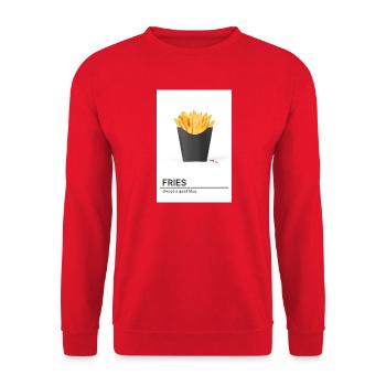 Fries Always A Good Idea - Unisex Sweatshirt - red - Front - Alina (178cm) & Michal (187cm)