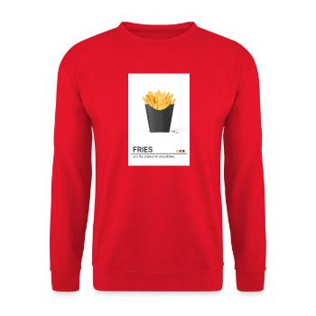 Fries Are The Answer – Modern Food Statement - Unisex Sweatshirt - red - Front - Alina (178cm) & Michal (187cm)