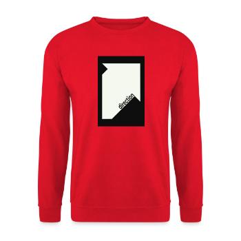 Direction Poster Black – Minimal Statement - Unisex Sweatshirt - red - Front - Alina (178cm) & Michal (187cm)