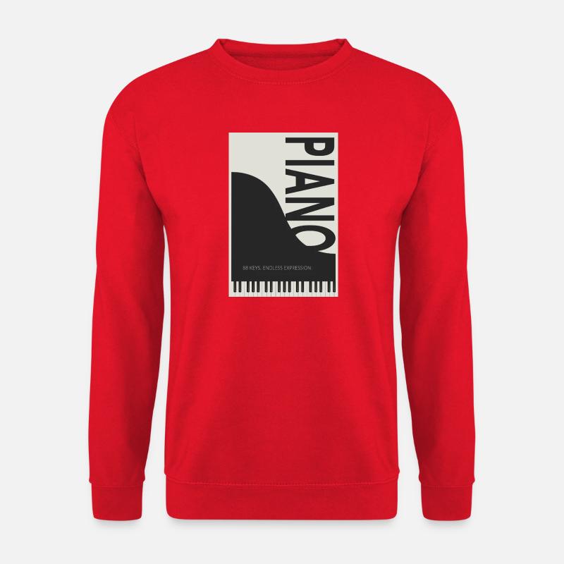 Piano – 88 Keys Endless Expression - Unisex Pullover - Rot