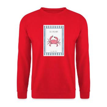 Le Crabe Club French Crab Poster - Unisex Sweatshirt - red - Front - Alina (178cm) & Michal (187cm)