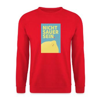 Don't Be Sour Funny Lemon Poster - Unisex Sweatshirt - red - Front - Alina (178cm) & Michal (187cm)
