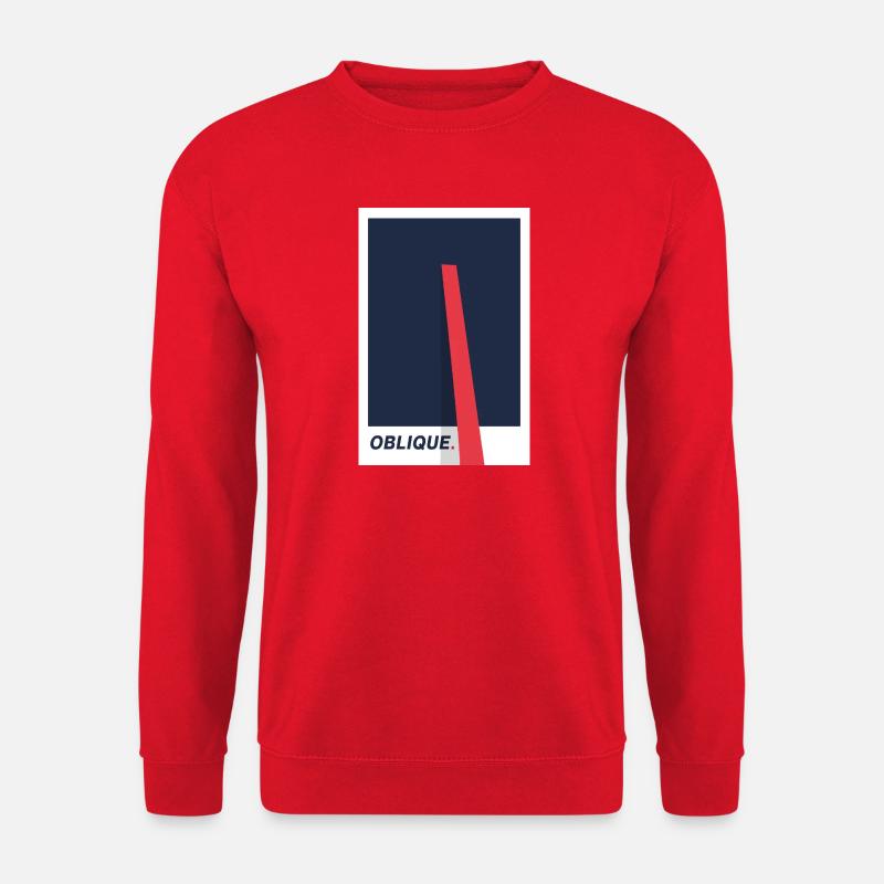 Oblique. Modern Typography Statement - Unisex Sweatshirt - red