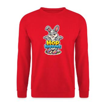 Bunny Bunny Bunny Printemps Fleurs de Printemps Jardin d’été de Pâques - Sweat-shirt Unisexe - rouge - Devant - Alina (178cm) & Michal (187cm)